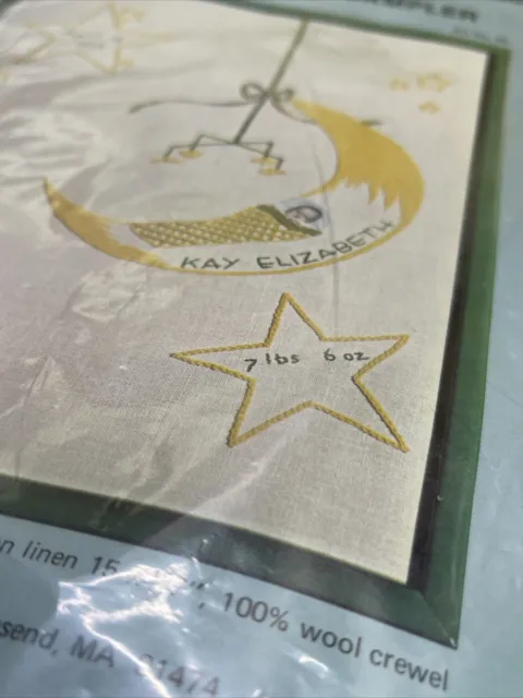 Kit de Bordado Crewel Crewel Anuncio de Nacimiento Estrellas y Media Luna De Colección