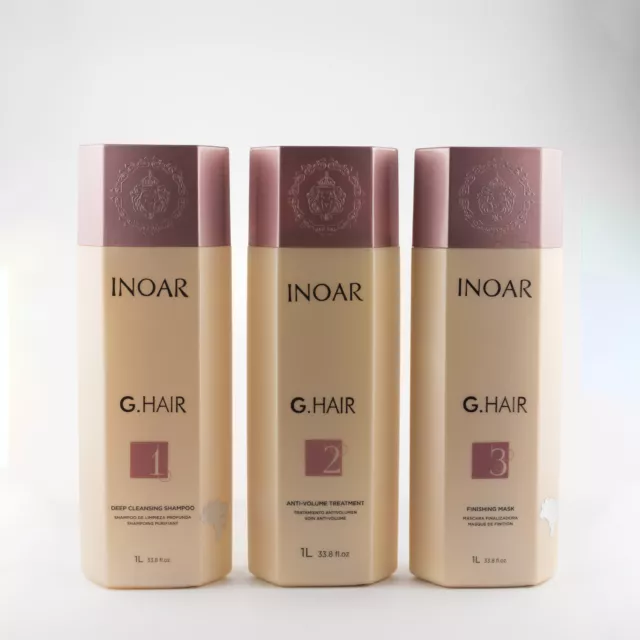 Kit Complet - Lissage Brésilien Inoar Ghair 3*1000ml/1L.