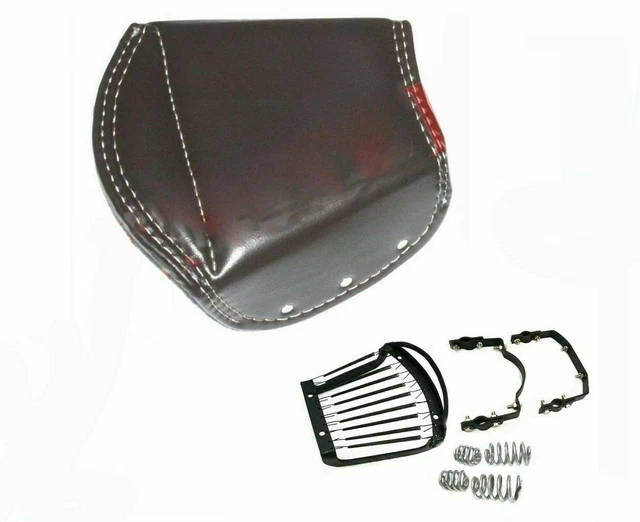 Housse De Siège Moto Avant Solo - Simili Cuir Marron Pour Royal Enfield, BSA, Triumph, Norton...