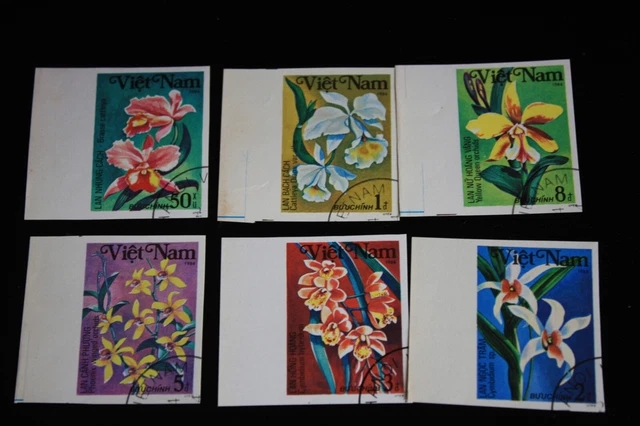 PM 113 Briefmarke gestempelt Vietnam orchideen geschnitten