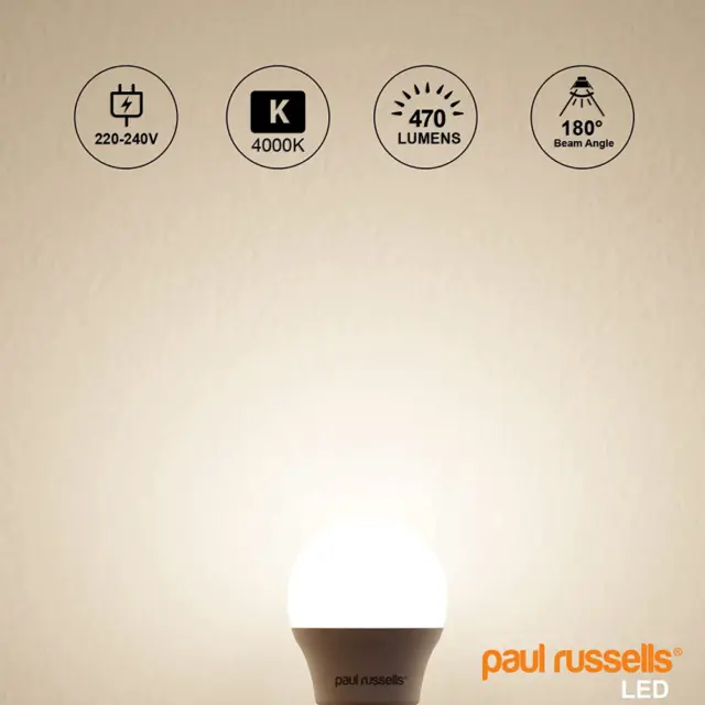 6x Paul Russells LED Glühbirne Edison Schraube E27,40w Glühlampe warm weiß 3