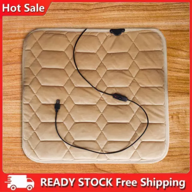 Car Heated Seat Pad Soft Fiber Winter Pad Cushion for Car Styling (Beige)