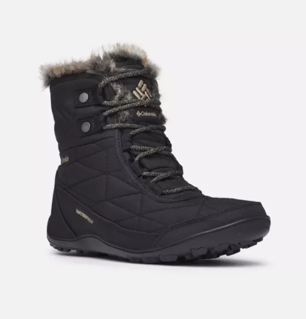 Columbia Womens Minx Shorty III Black Pebble Waterproof Snow Boot