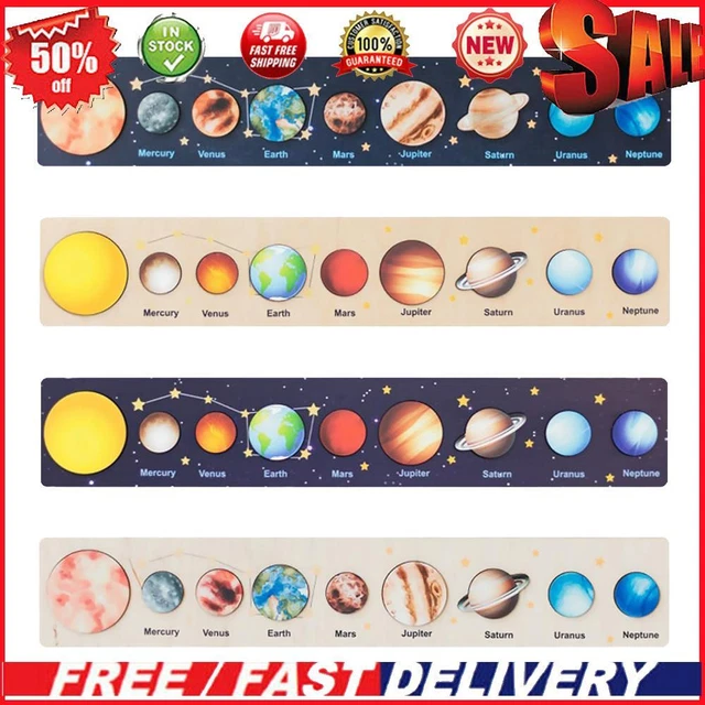 SOLAR SYSTEM JIGSAW Puzzles - Handmade Planets Montessori Toys Outer ...