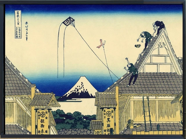Ukiyo-e Poster The Thirty-six Views of Mount Fuji Hokusai Katsushika Framed 30