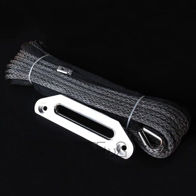 12MM X 30M Gray Synthetic Dyneema Winch Guide Rope Cable With Hawse