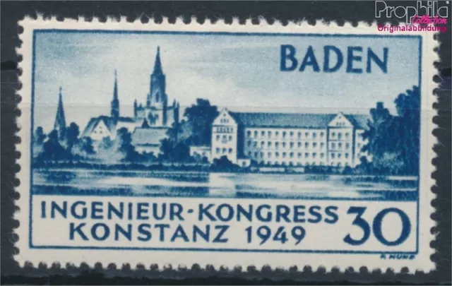 Briefmarken Franz. Zone-Baden 1949 Mi 46I postfrisch (10348343