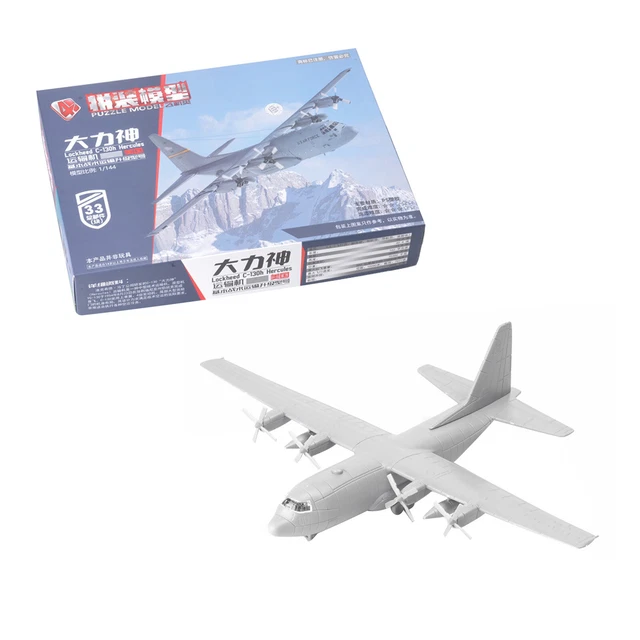 Modèle C-130 Hercules 1:200 – Alliage 15 Cm, Avion Transport US, Avec Présentoir