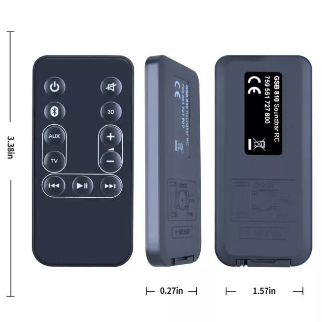 Remote Control For Grundig GSB-810 GSB810 GSB 800 Bluetooth TV Soundbar System