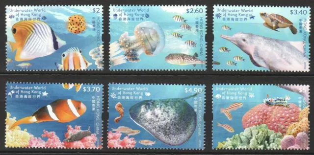 Hong Kong China 2019 Underwater World Of Hk Comp. Set Of 6 Stamps In Mint Mnh