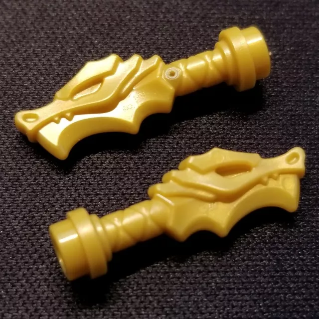 NEW LEGO | Minifigure Weapon - Dragon Head / Sword Hilt x2 Pearl Gold