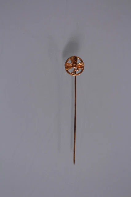 Épingle De Cravate XIXème En Fix (plaqué Or) - Demi-perle Fine - Porte-bonheur