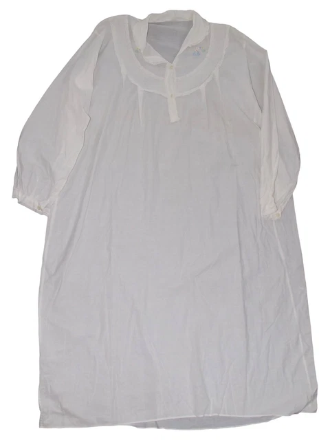 Camicia Notte Donna Vintage Bianco Cotone Taglia Xl Xxl