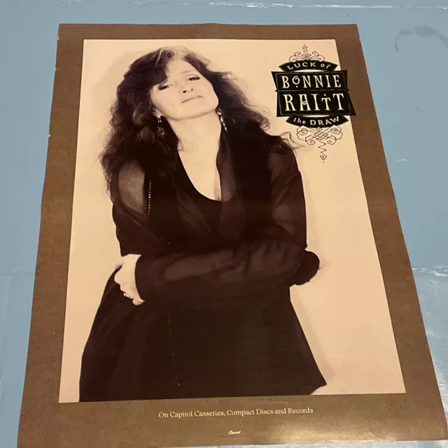 S11 Bonnie Raitt Poster 'Luck Of The Draw' Two Sided Promo 1991 Nice 30 X 20 2