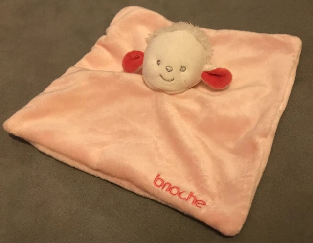 D # Doudou plat mouton Rose Carré BRIOCHE - Mouton Plat, Semi plat