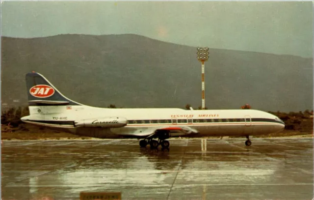 JAT-Yugoslav Airlines, Sud Aviation Caravelle 6N, Dubrovnik Airport Postcard