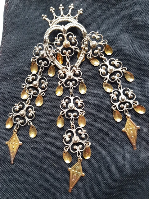 Broche De Mariage En Argent Massif Orfevre Solje Norvegien