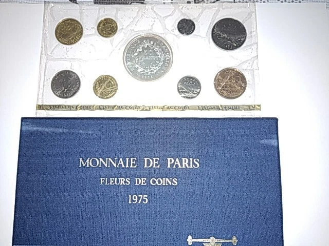 Coffret Fleur de Coins FDC 1975 - 9 pièces Francs  - France