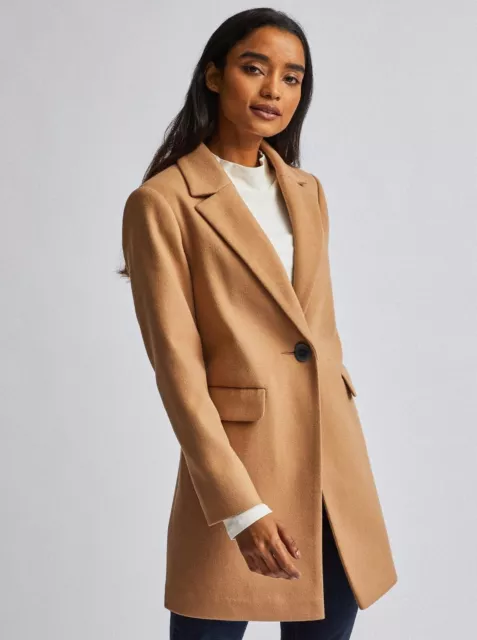 DOROTHY PERKINS WOMENS Camel Winter Coat Brand New Tagged UK 14
