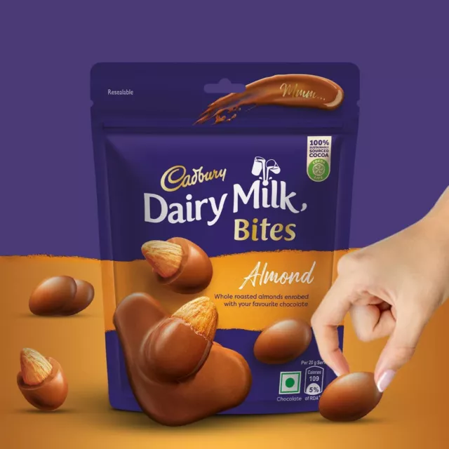 Cadbury Dairy Milk Bites Almonds, 40 g pack of 2 piece free shipping