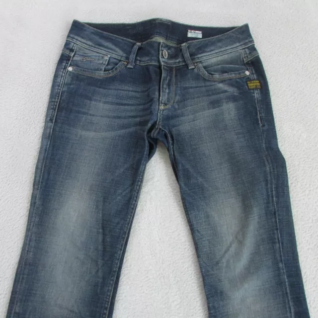 G-Star Jeans Womens W32 L32 Blue Straight Low Rise Denim Lynn