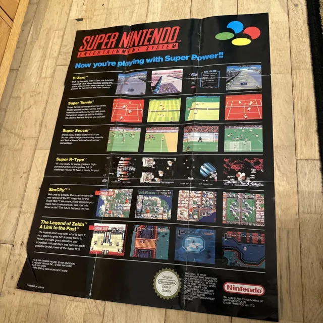 SUPER NINTENDO (SNES) Now You're Playing With Super Power!! Promo Poster  £7.99 - PicClick UK