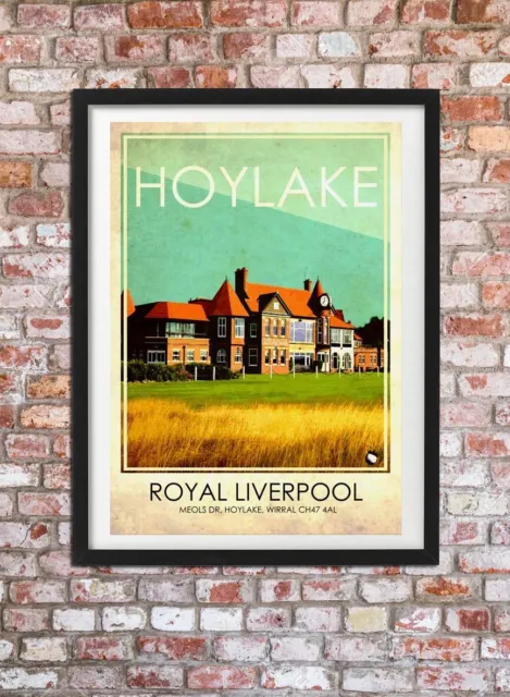 HOYLAKE ROYAL LIVERPOOL Vintage style A4 Illustrated Art Poster Print