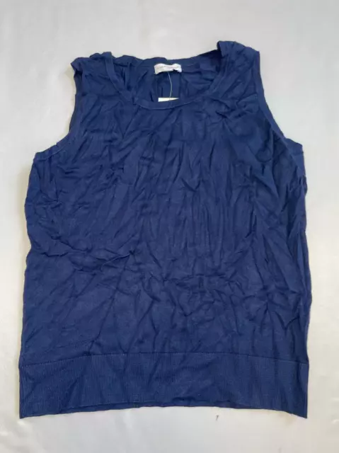 MSRP $30 Charter Club Sleeveless Crew-Neck Sweater Blue Size Medium