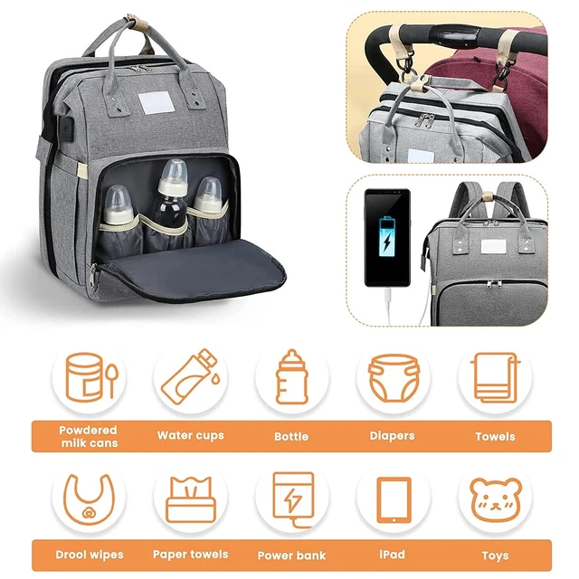 Waterproof  Baby Diaper Nappy Portable Baby Bed Mat Travel Backpack Changing Bag 3