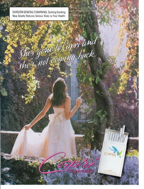 Vintage Print Ad Tobacco Cigarettes CAPRI A Taste For The Sophisticated Fashion