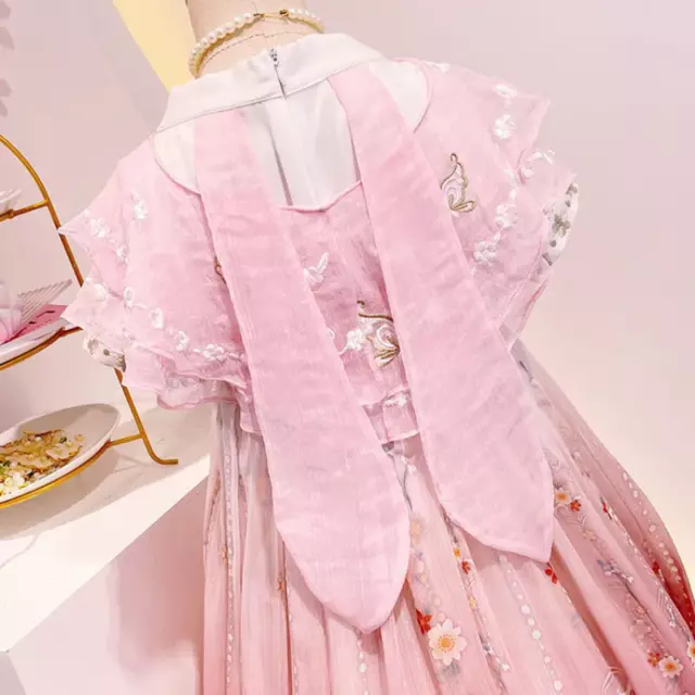 Ragazze Abito IN Chiffon Bambini Fairy Antico Hanfu Ricamo Ttang Suit Cosplay