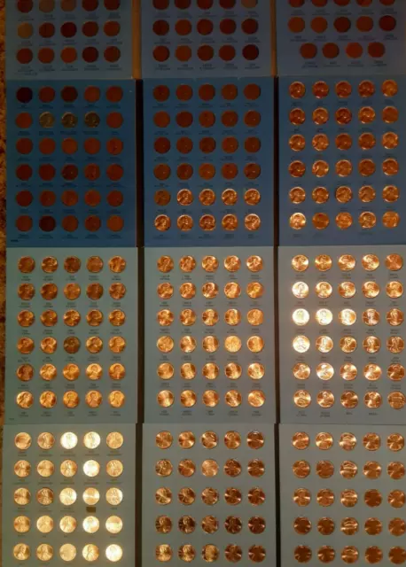 lincoln penny set collection 1909 vdb-2023 p d s wheat cent with  bu memorial