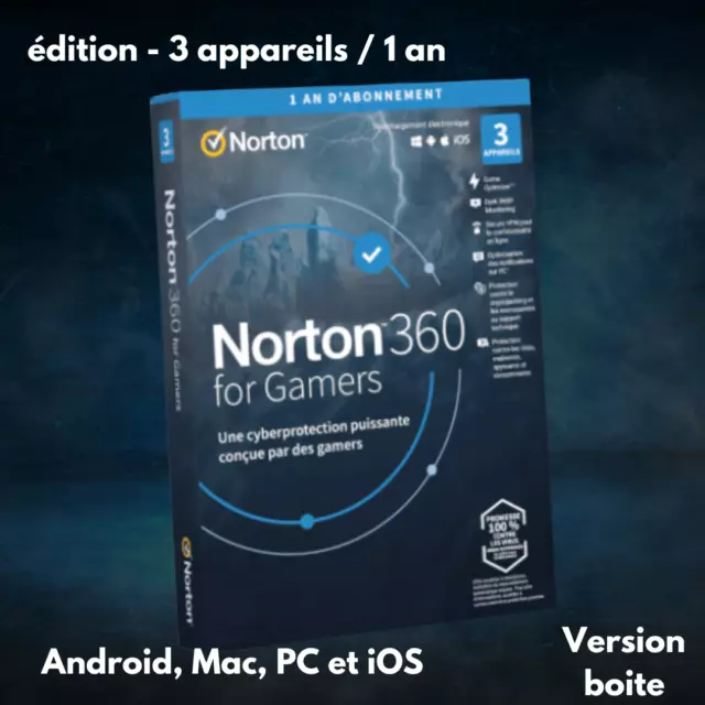 Antivirus - Norton 360 for Gamer - 3 Postes / 1an / 1 Boite