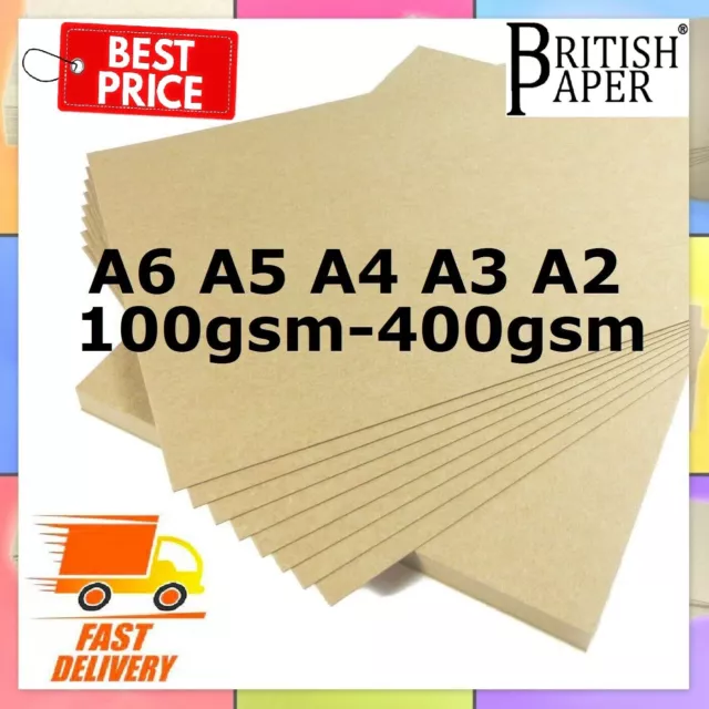 A6 A5 A4 A3 A2 100gsm 300gsm BROWN KRAFT CARD CRAFT PRINTER PAPER TAGS BAG LABEL