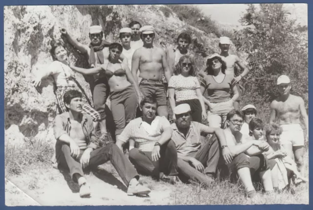 Guys and girls in the mountains, naked torso swimsuits Soviet Vintage Photo USSR