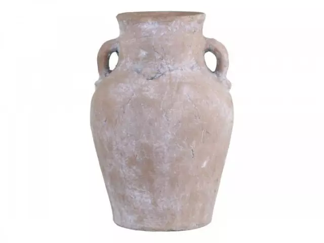 Rustic Natural Terracotta  Jar Handles, Large Urn Vase Storage Pot, H30 x 21cm