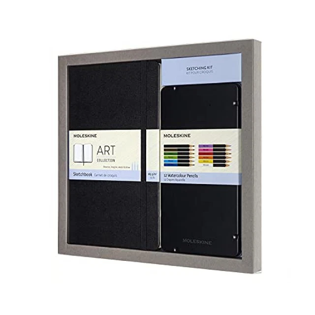 Moleskine Kit da Disegno, Taccuino per Schizzi e Set di Matite Acquerellabili, N