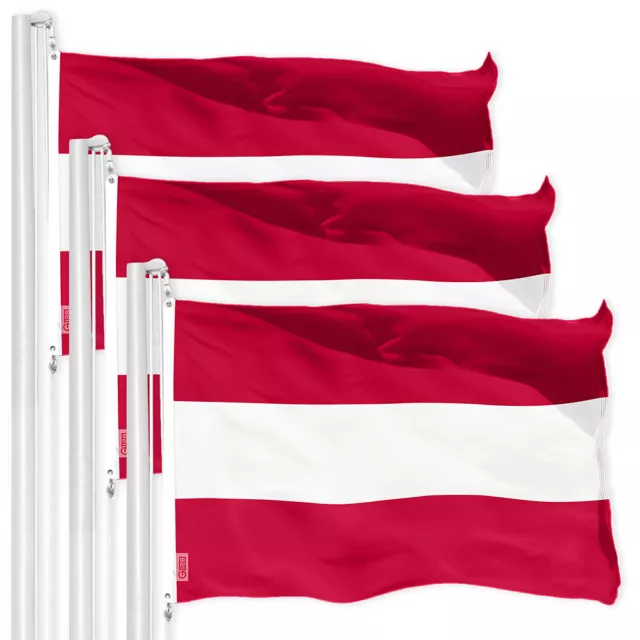 G128 3 Pack: Austria Austrian Flag 3x5 Ft Printed 150D Polyester, Indoor/Outdoor
