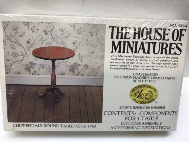 House of Miniatures Chippendale Round Table Kit 40074 Dollhouse Furniture