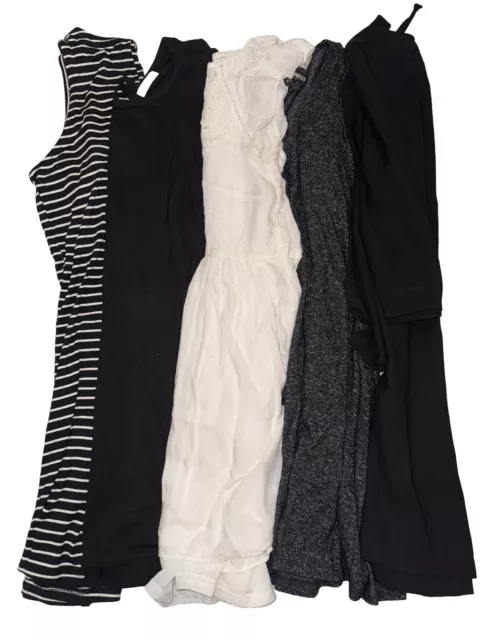 Women Dress Lot Bundle 5 Dresses Black & White Hues Size Small