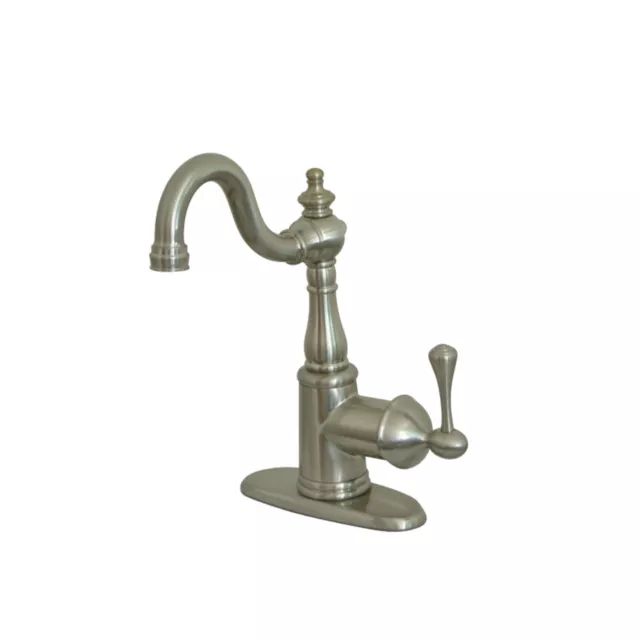 Kingston Brass KS7498BL English Vintage Bar Faucet with Cover Plate, Brushed Nic