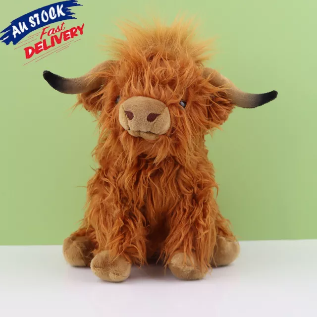9.8 In Simulation Highland Cow Plush Animal Doll Soft Stuffed Highland Cow  Plush Toy Cute Kids Baby Gift Toy Home Room Decorgift