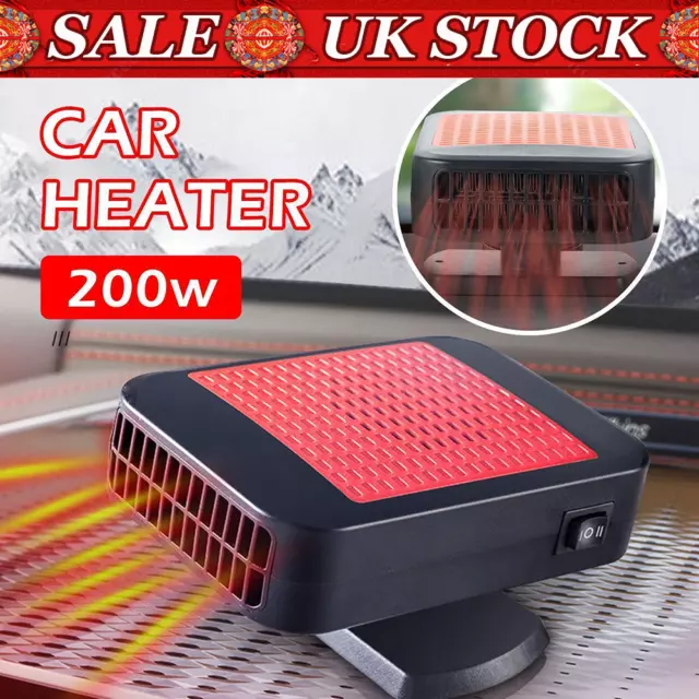 200W Electric Car Heater 12V DC Heating Fan Defogger Defroster Demister Portabl