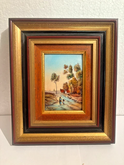 Plaque En Céramique Majolique Peinte à La Main – Michel Betourne – 18x33 Cm