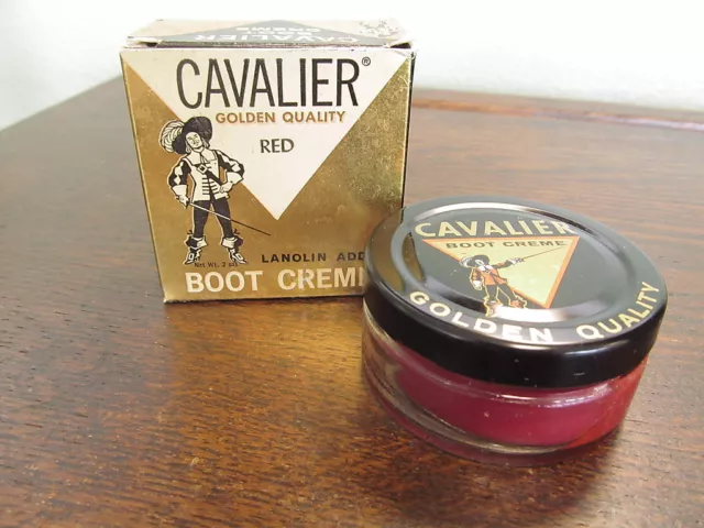 Vintage Cavalier Red Boot Cream and Box