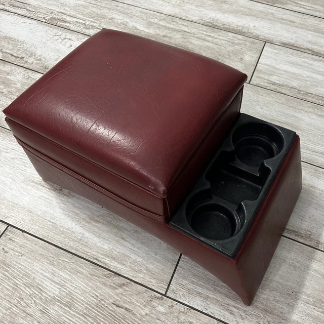 VINTAGE SADDLEBAGS BENCH Seat Console W/Cup Holders Universal Fit Red