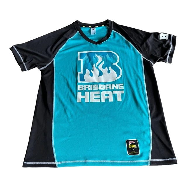 CRICKET BRISBANE HEAT Shirt Mens L BBL Big Bash League KFC Cricket