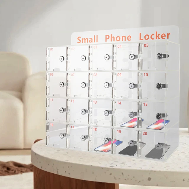 Cellphone Locker Cell Phone Storage Box for Employees Classroom on Wall 20 Slots