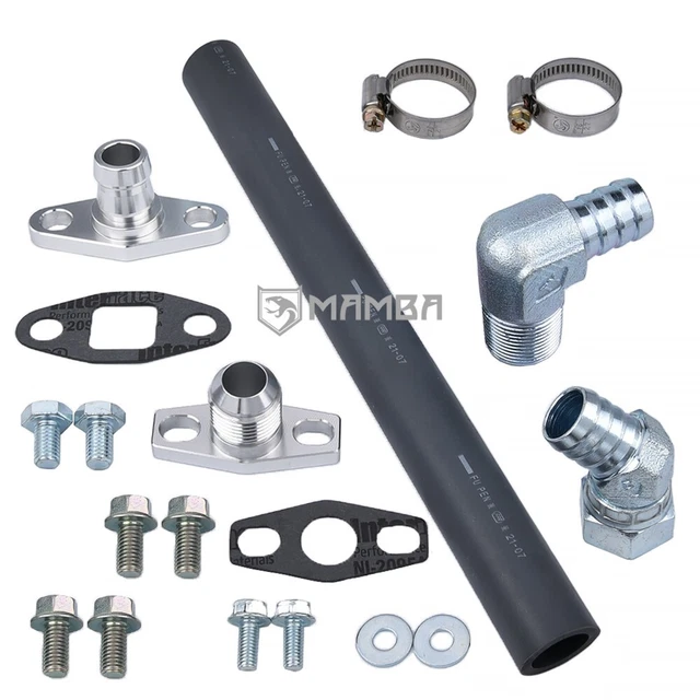 MAMBA 50cm Turbo Oil Return Drain Hose Line Kit Garrett GT3788R GT4088R GT4094R