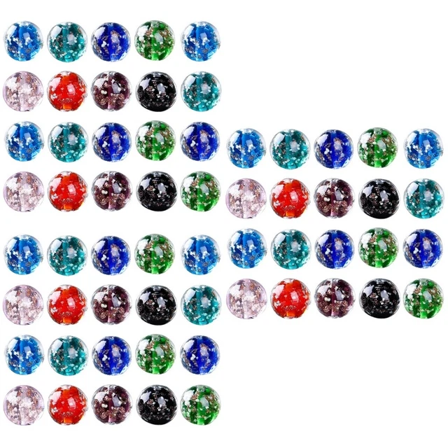 60 Pcs Christmas Lampwork Beads Circle Beads Jewlery Beads Round